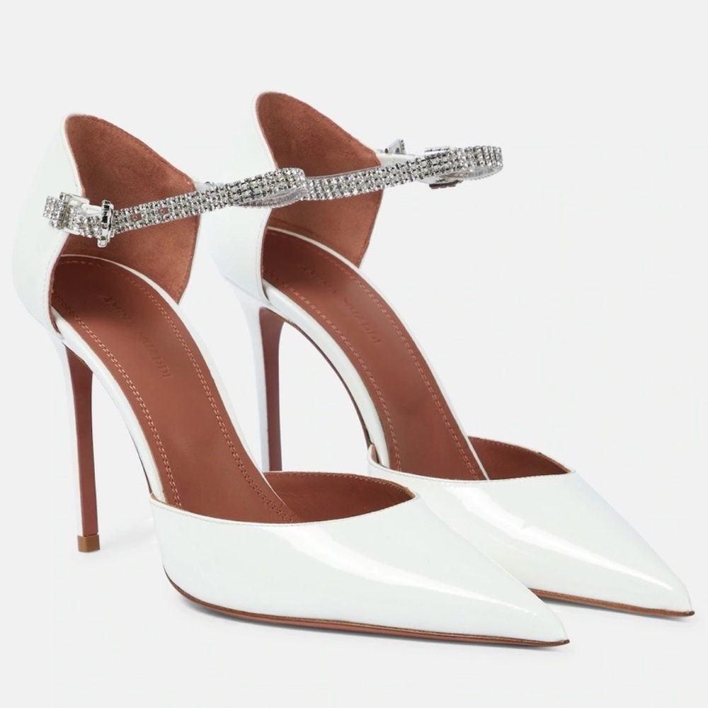 Amina Muaddi Ursina Heels - white